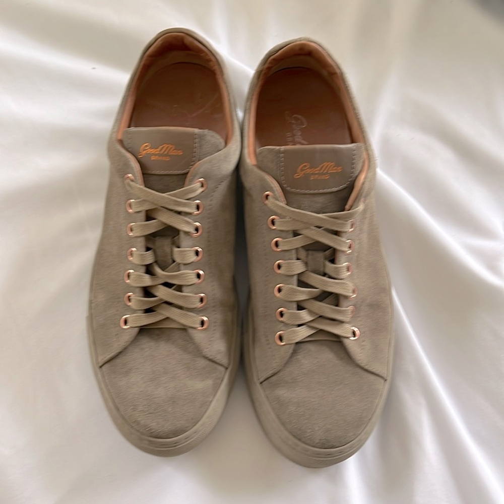 Men’s sneakers, GoodMan suede light olive/ tan sneakers . Size 9